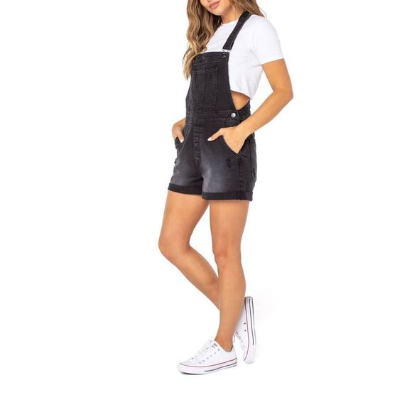 No Boundaries Juniors Core Shortall Jean Distressed Jumper Black wash size L (11 - Picture 1 of 4
